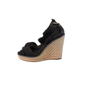 Tory Burch Black Wedge Espadrilles